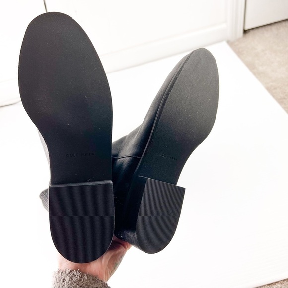 Cole Haan Boots womens 7 Isabell Stretch Black Leather Knee High Riding Boots - Picture 12 of 14